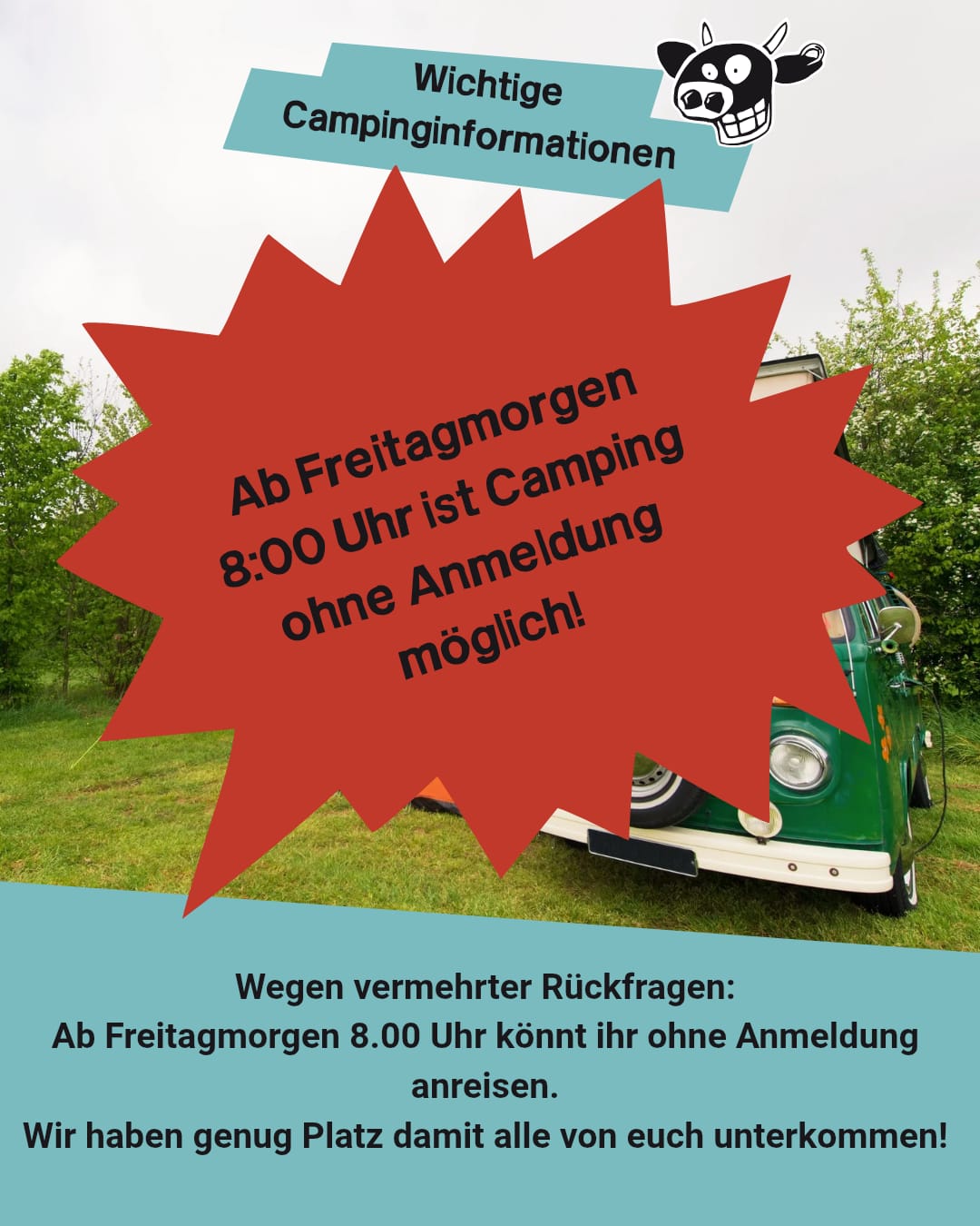 Campen ab Freitagmorgen